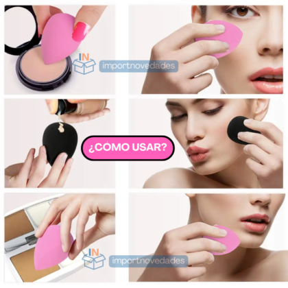 Esponja cosmética para uso húmedo y seco, esponja suave para maquillaje